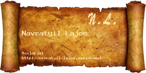 Navratyil Lajos névjegykártya